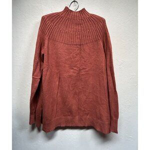 Anthropologie Welford Ribbed Mock Tunic Sweater Womens Medium Rust Pullover